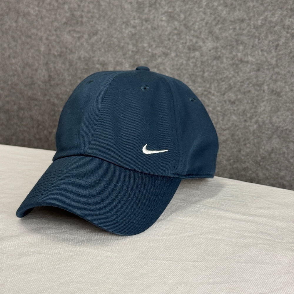 Nike Club Cap Navy Blue‎ Adjustable Strapback Hat M/L Swoosh Logo FB5368-410
